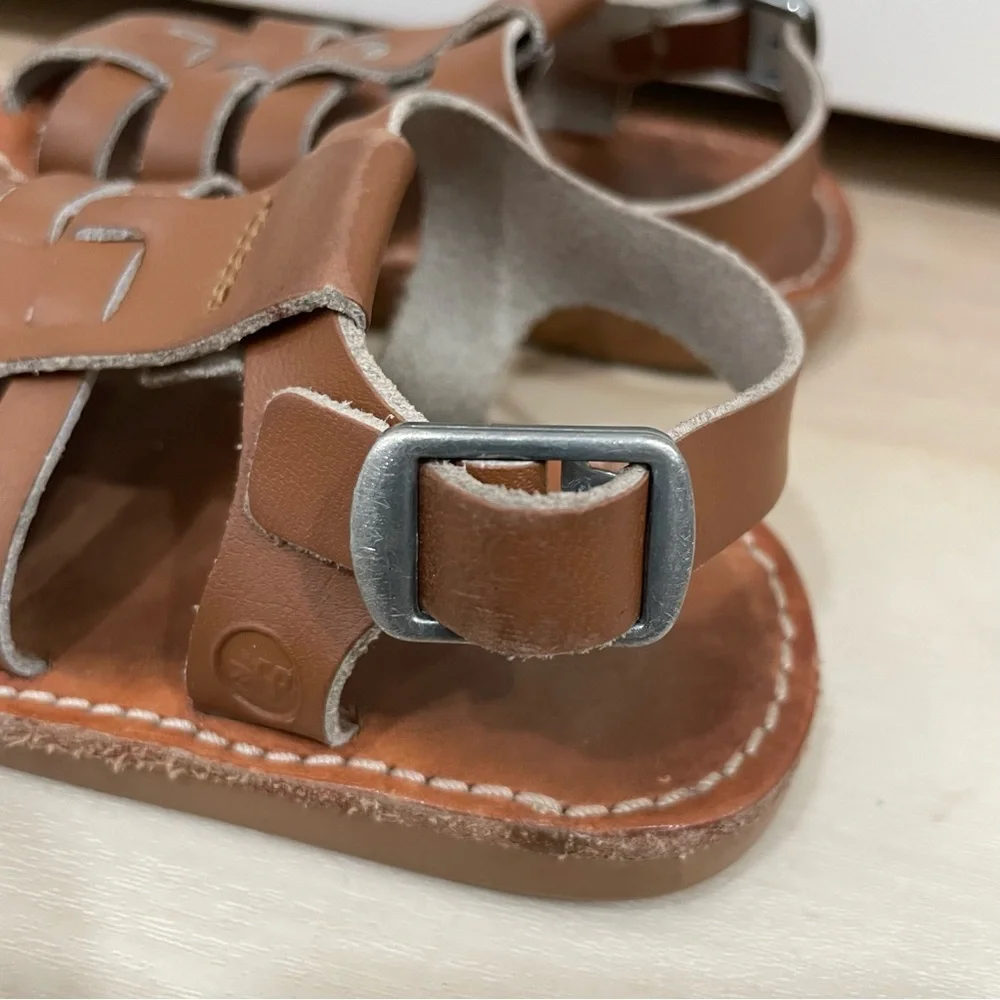 Freshly Picked Brown Leather Kids Sandals